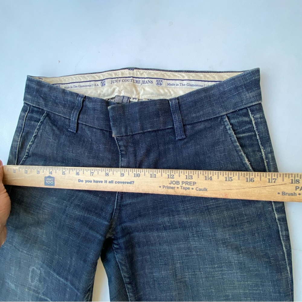 Juicy Couture Flare Jeans 27 Low Rise Bell Bottom Dark Wash Y2K USA HTF - Picture 3 of 14